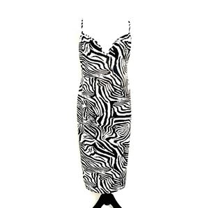Boohoo Zebra Print Sleeveless Max-midi Dress